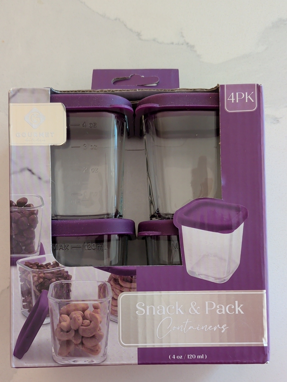 Snack & Pack Containers - Purple (4-Pack), Leakproof